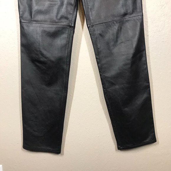 Vintage Jones New York Sport Black 100% Genuine Leather Pants - Picture 3 of 13